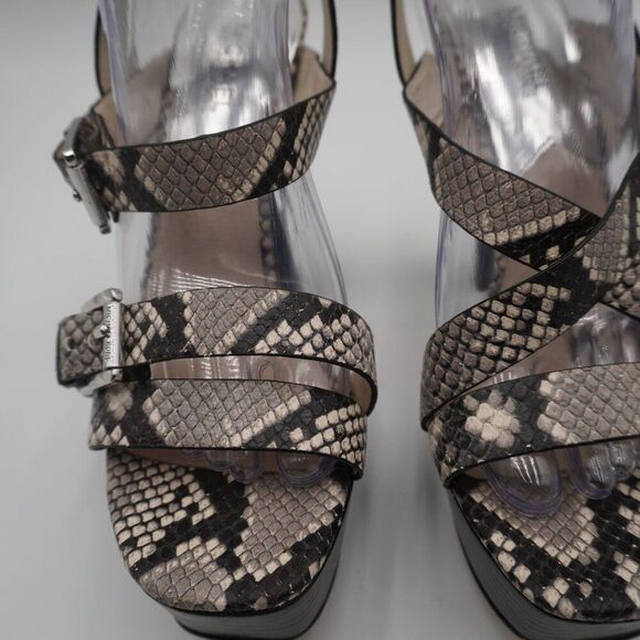 MICHAEL KORS JOSEPHINE SNAKESKIN STRAPPY PLATFORM SANDALS SIZE 9.5 - Picture 3 of 7